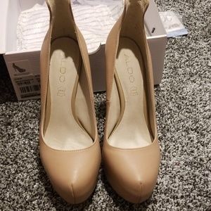 Nude platform Aldo heels